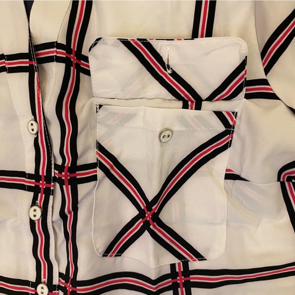 Adrienne Vittadini Women's Long Sleeves Button Up Top Roll Tab Sleeve Size L NWT - Picture 7 of 15